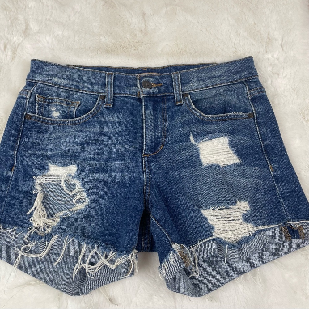 Joe's Jeans Blue Distressed Jean Shorts
